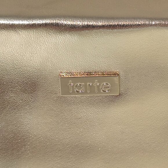 Tarte Cosmetic Gold Boxy Makeup Bag NWOT - Picture 3 of 4